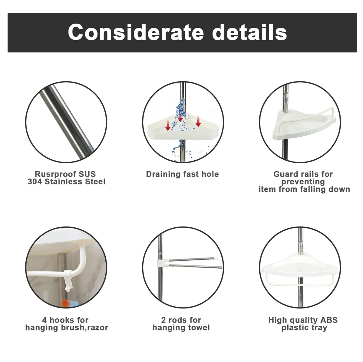 Miniatura 5 de Organizador Esquinero Baño 4 nivele